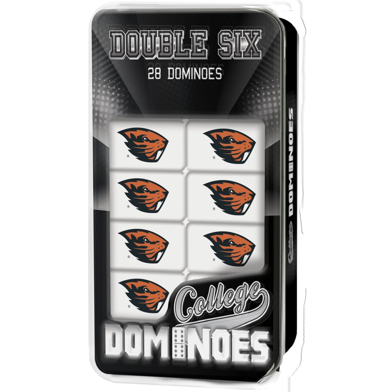 Masterpieces   Officially Licensed NCAA Oregon State Beavers 28 Piece Dominoes Game for Adults